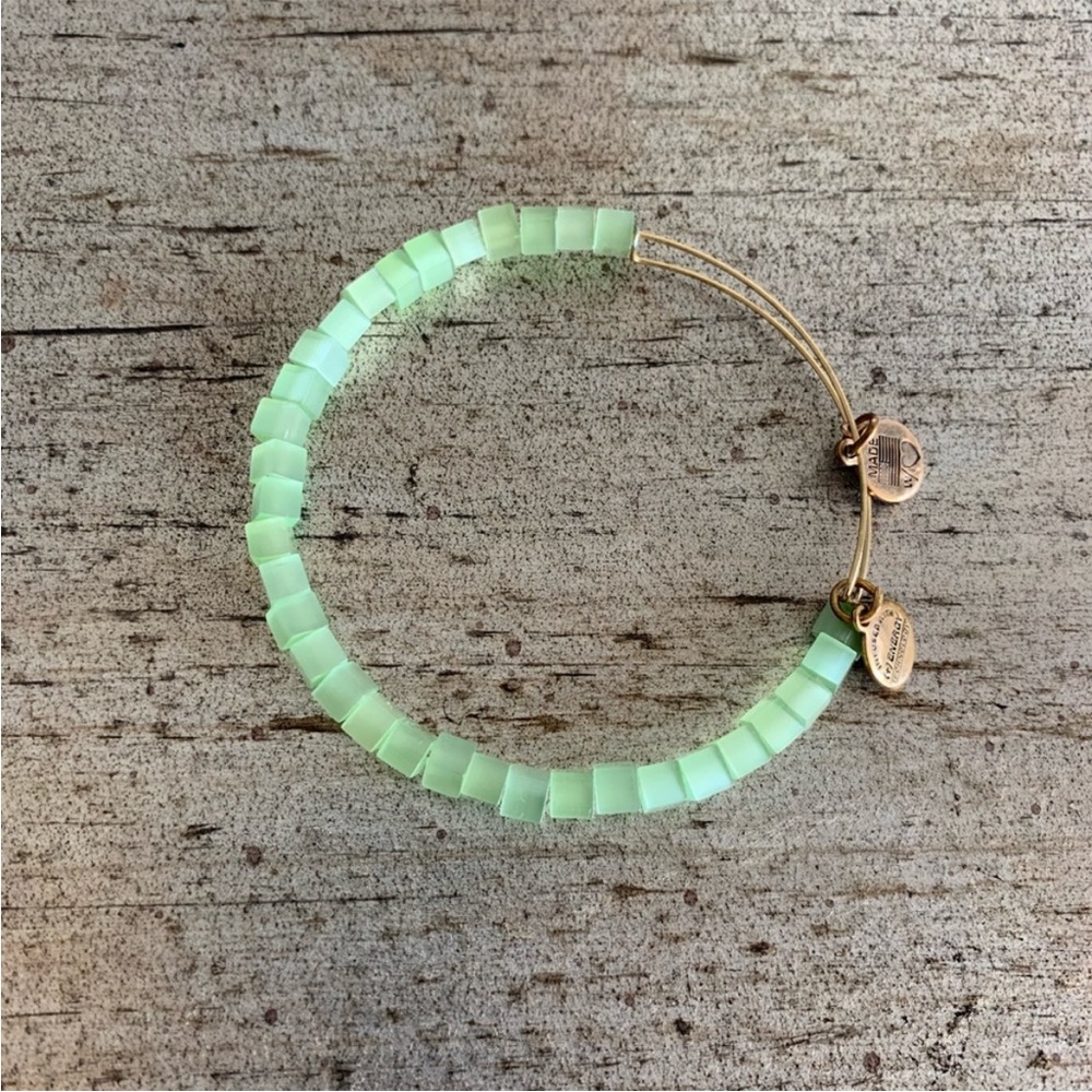 Alex and Ani Green beaded Bangle Bracelet